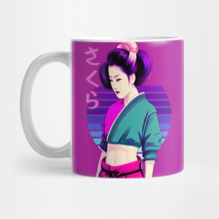 Japanese Vaporwave Pretty 'Sakura' Geisha Girl Mug